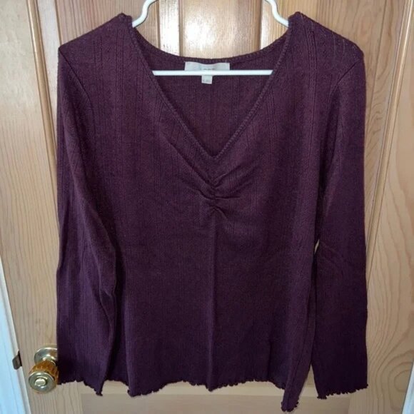LOFT Tops - SOLD | LOFT - Purple Long Sleeve Shirt - XL
